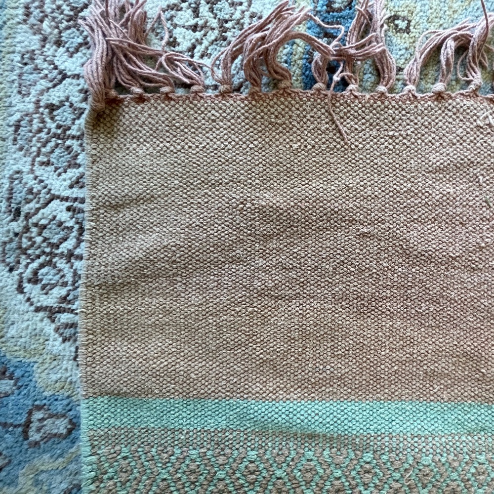Vintage Hand-Woven Cotton Yoga Mat / Rug